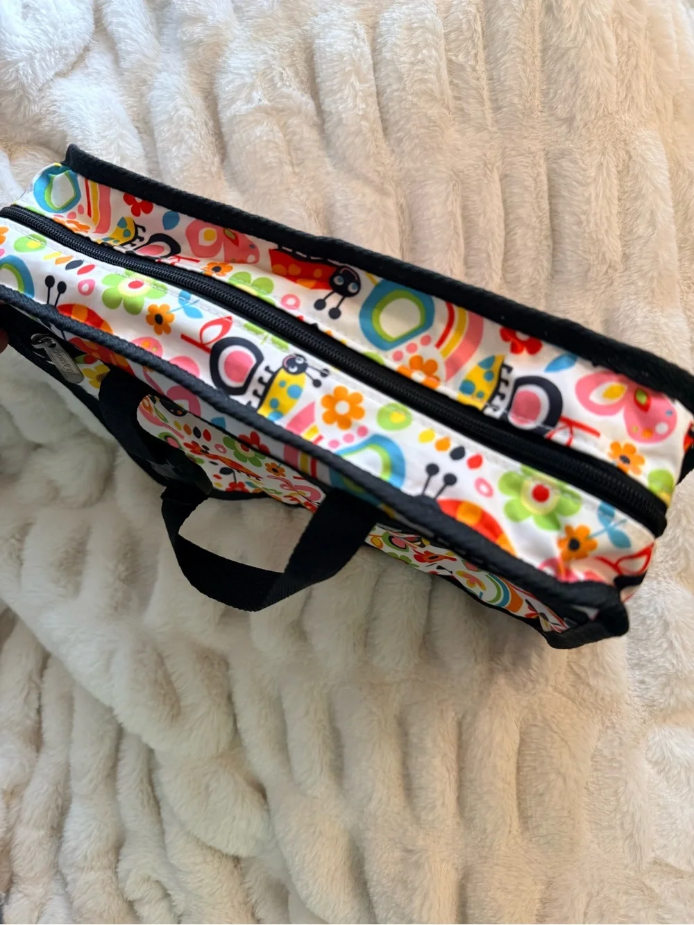 LeSportsac Travel Organizer Bag with Colorful Bug & Flower Print